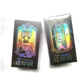 

78 PCS/Set Holographic Tarot Board Game Shine Waite Tarot Cards Game English Edition Tarot Board Game