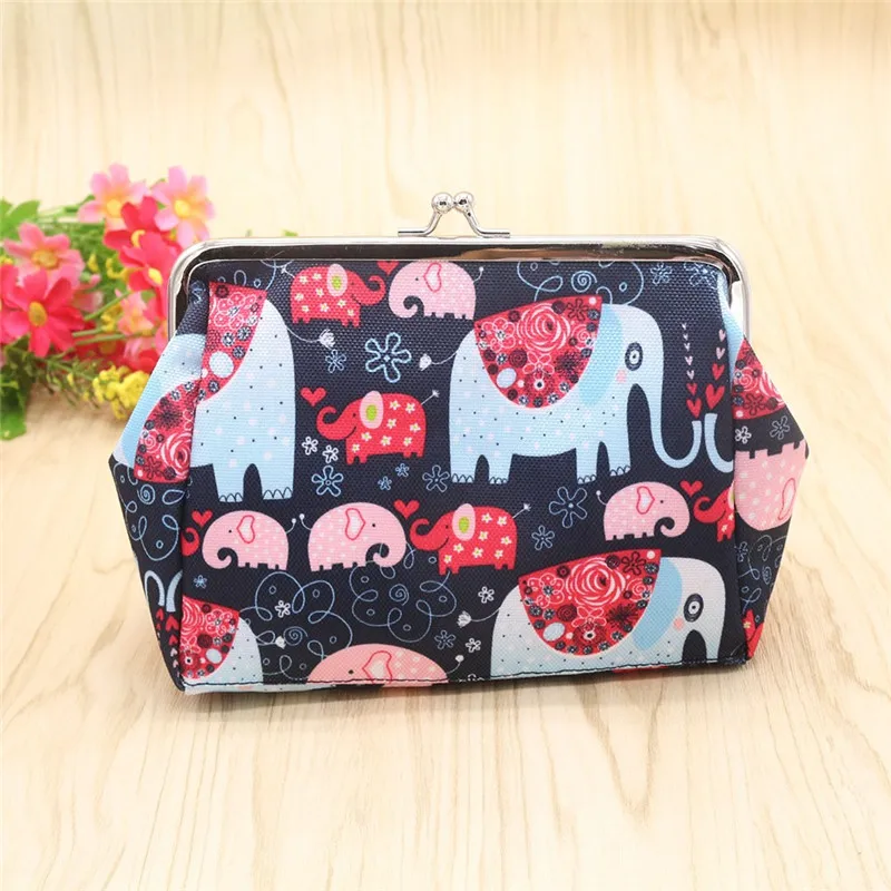 coin purse Women Lady Retro Vintage Elephant Small Wallet Hasp Purse Clutch kawaii bag trousse ...