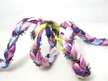  15mm Purple Hand Braided Polyester Chiffon Ribbon Trim|Floral Picot Edge Braid|Headband Ribbon|Hair Accessories DIY Supplies 