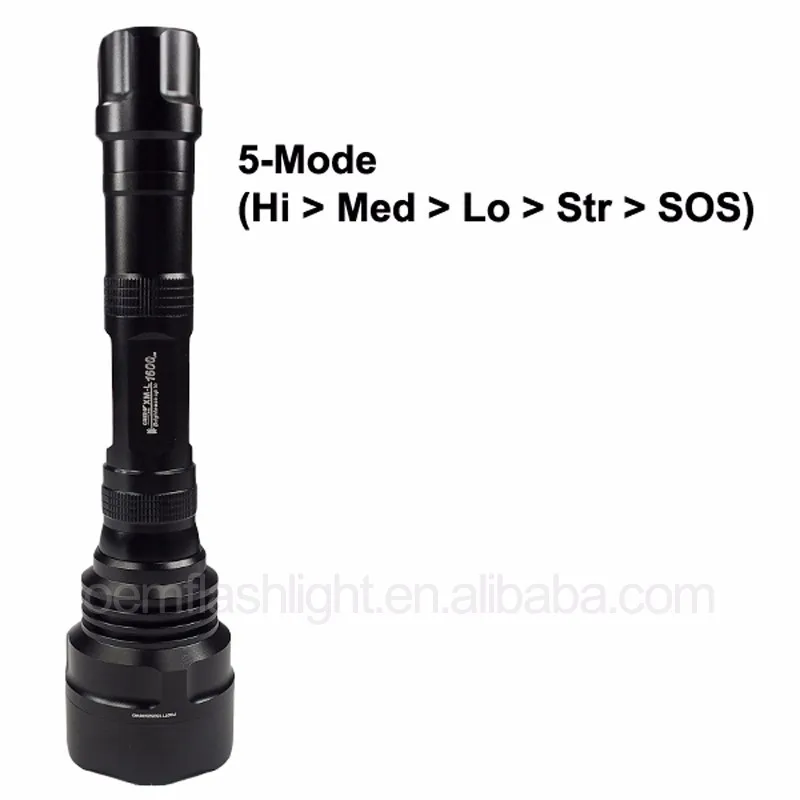 TrustFire T1 Cree XM-L2 U2 1600 люмен 5-режим светодиодный фонарик-черный(2x18650