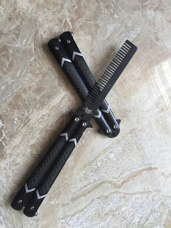 

Training Butterfly Knife Toys BALISONG METAL Trainer Steel alloy Knife Not sharp Novelty with comb gift