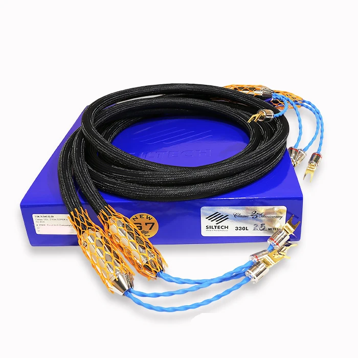 

Free shipping pair moonsaudio Classic Anniversary 330L audio speaker cables with Y spade plug connector