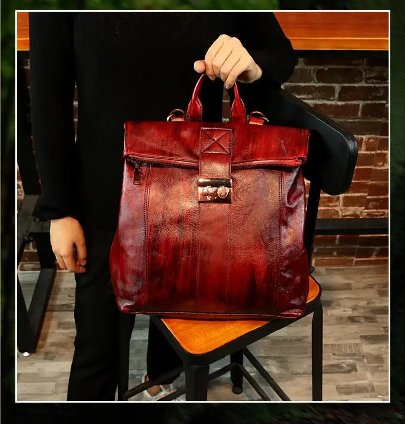 CHSANATO, стильный рюкзак с защитой от кражи, женский рюкзак из натуральной кожи, женский рюкзак из воловьей кожи, рюкзак для путешествий и школы, Mochila Bolsa