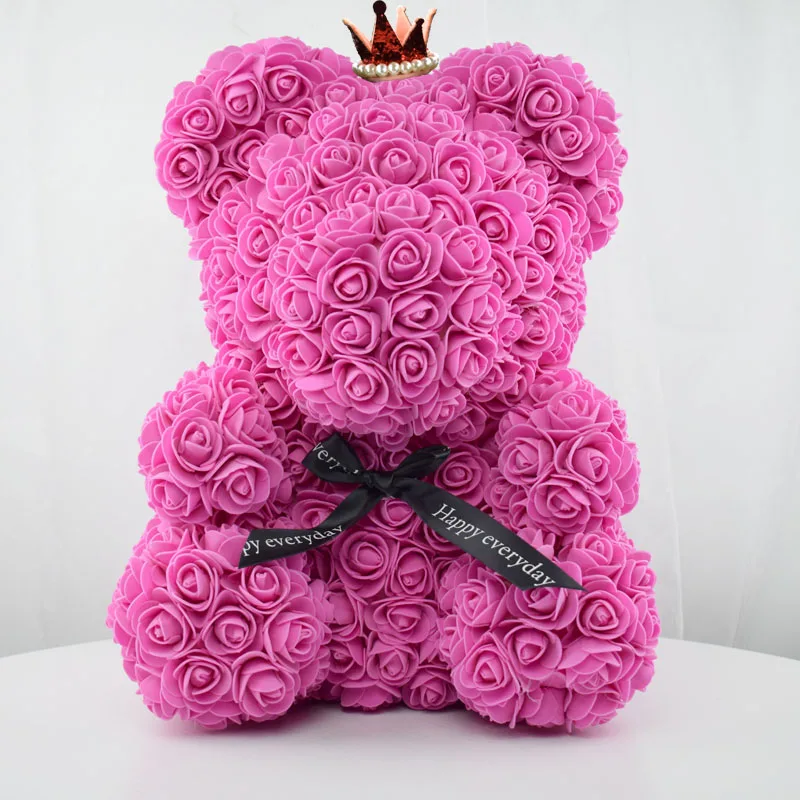 

2019hot sale crown rose bear artificial wedding decoration gift Valentine's day birthday gift factory direct sales free shippin