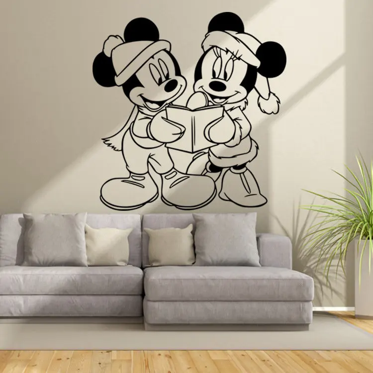 Mickey And Minnie Mouse Wall Decal Reading Books Together