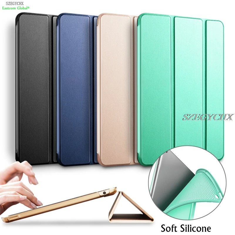 

Case for iPad mini 1 mini 2 mini 3,Cover For apple ipad mini 123 case Soft silicone bottom+PU Leather Smart Cover Auto Sleep