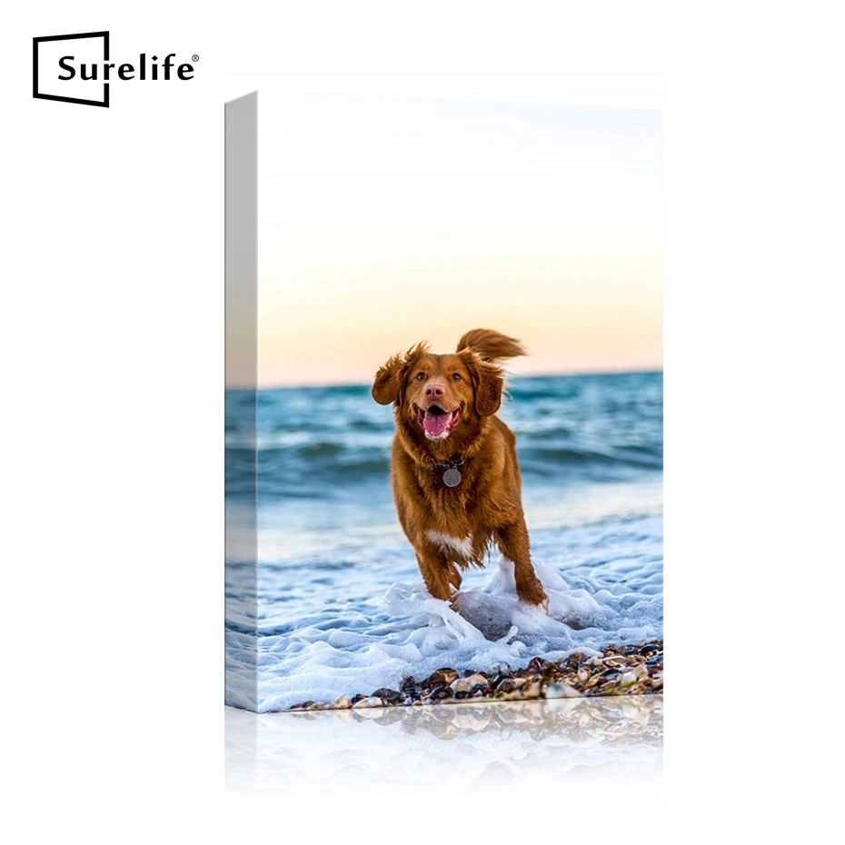 

Custom Canvas Prints with Your Photos for Pet Animal Personalized Canvas Pictures DIY Solid Pine Wood Frame Wooden Stretcher Bar