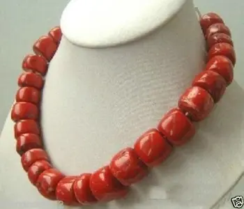 

Fashion natural Red Coral Necklace large beads 18"