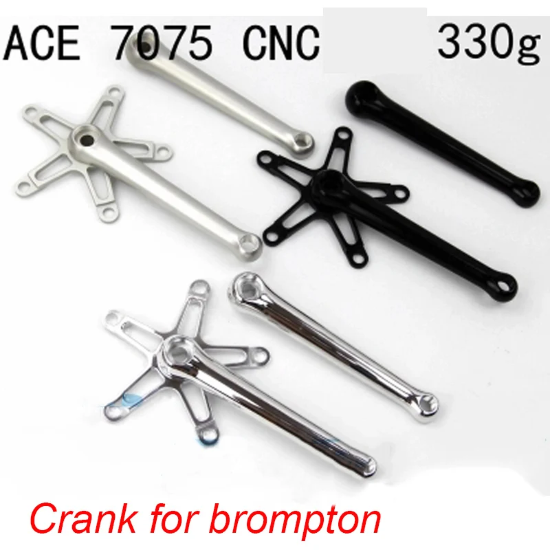 Bicycle Superlight Crankset 330g for Road Brompton Bike 170mm Aluminum Alloy 7075 Square Hole Waterproof Bicycle Superlight Crankset 330g for Road Brompton Bike 170mm Aluminum Alloy 7075 Square Hole Waterproof