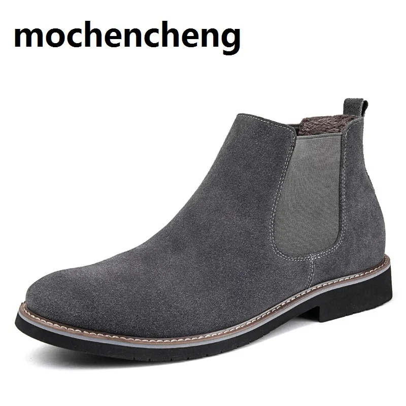 

Genuine Leather Vintage Fashion Men Casual Boots breathable Pointed Toe High Quality Male Chelsea Boots Winter Retro Shoes