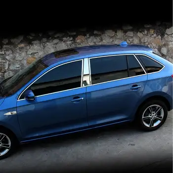 

Stainless steel Exterior Window Sill Lid Trims car accessories for skoda rapid spaceback 2013 -2015 2016 2017 2018 Car Styling