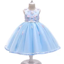 Girls Birthday Christmas Dress Kids Flower Elegant Party Wedding Dresses Gift For 2-10 Years New Year