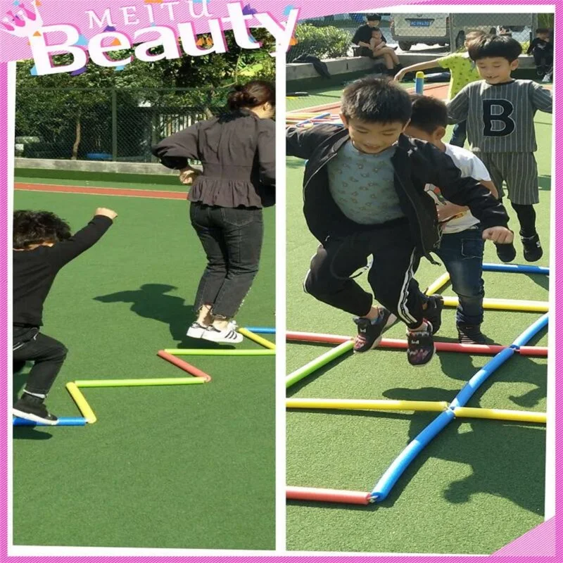 Ceny Dzieci sensie zabawa gąbka skok kraty sportowe skok drabina linowa na świeżym powietrzu dla rodziców i gra dla dzieci skok zabawki