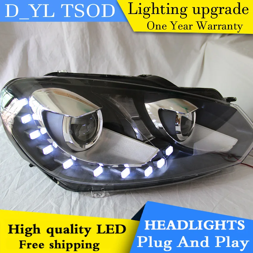 

DY_L Car Styling Head lamp for Golf6 Golf mk6 GTI 2008-2012 LED Headlight DRL H7/D2H HID Xenon bi xenon lens