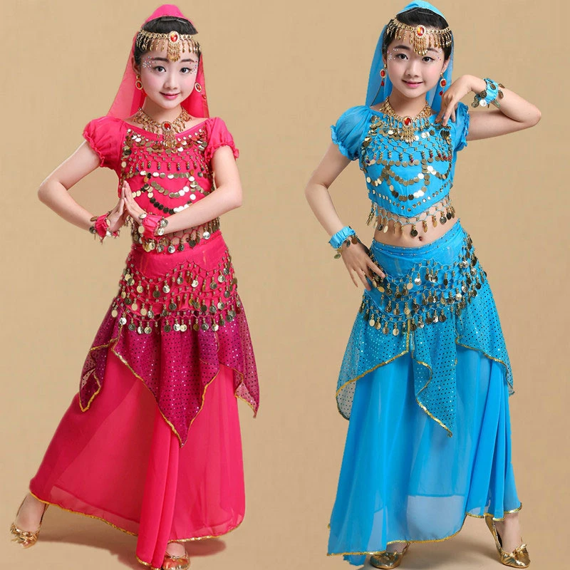 Disfraz de danza del vientre para niños, vestido de baile indio, trajes de  baile de bollwood para niñas, Ropa de baile de actuación, 6 colores|Danza  del vientre| - AliExpress