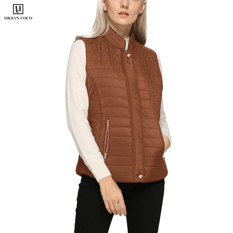 

Urban CoCo Women's Quilted Vest Jacket Zip Up Padded Slim Fit