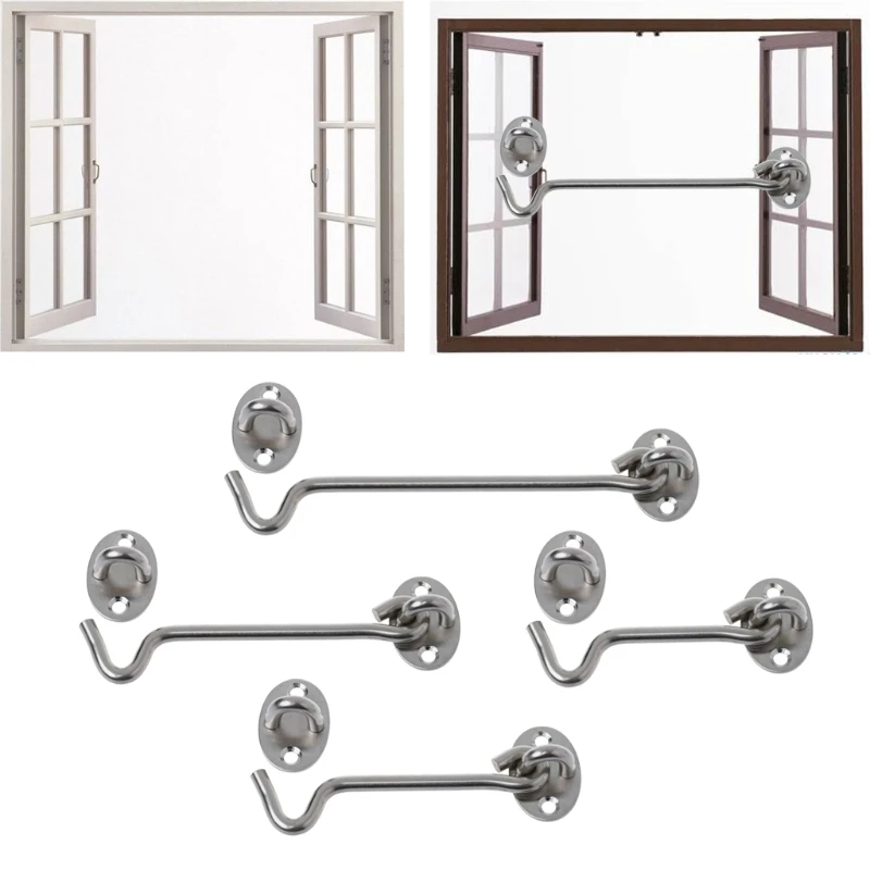 Stainless Steel Window Cabin Hook Eye Latch Window Safety Stopper