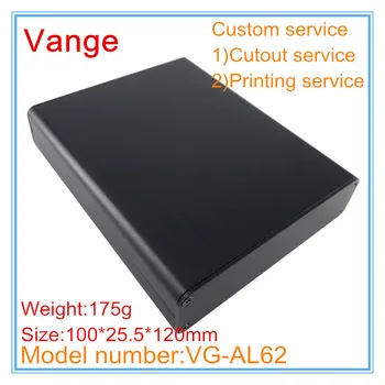 

1pcs/lot extruded profile metal box enclosure 100*25.5*120mm 6063-T5 aluminum junction cases diy for electronics housing