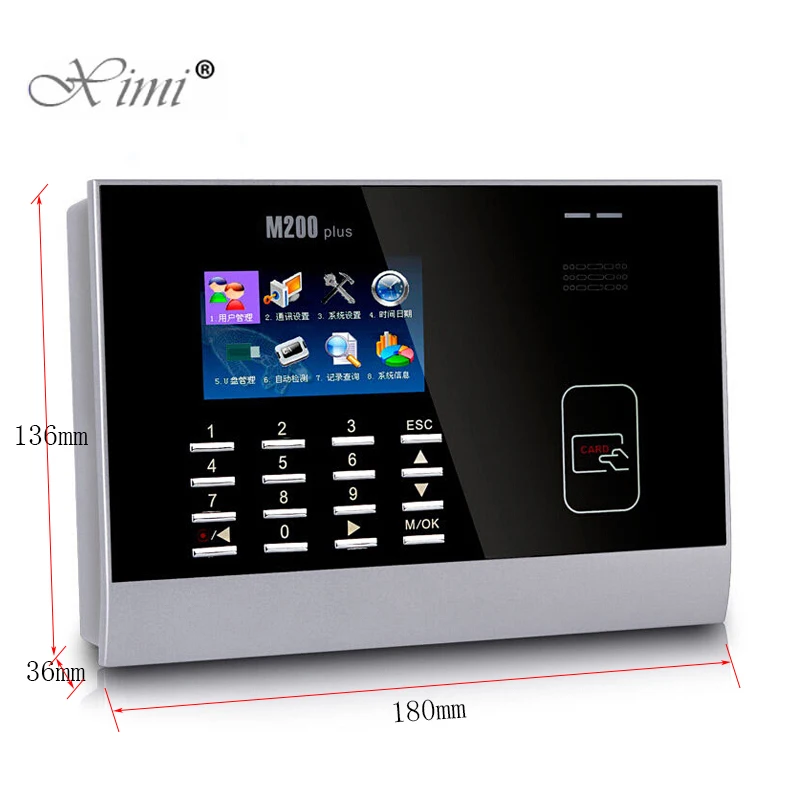 ZK M200Plus 125 кГц RFID карта биометрическое время работы со смарт картой рекордер