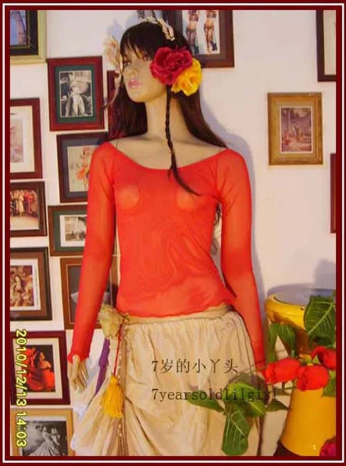 

Transparent thin belly dance long top CH01-07