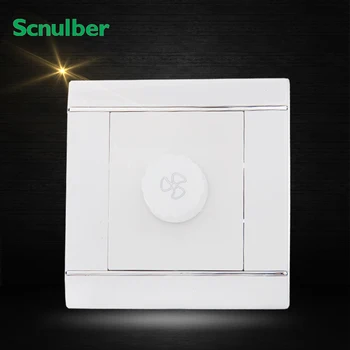 

86x86 white fan speed changeover dimmer rotary wall switch