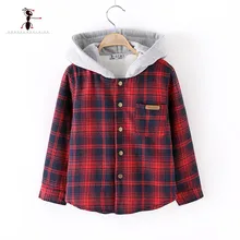 Г. Брендовые оригинальные осенне-зимние теплые плюшевые рубашки в клетку с вышитыми буквами и капюшоном для мальчиков теплые хлопковые рубашки высокого качества для малышей