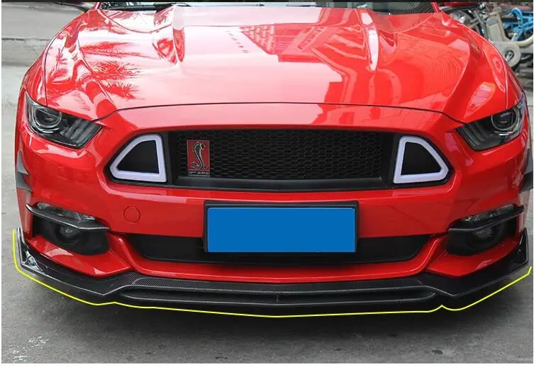 

Carbon Fiber Front Lip Splitters Bumper Aprons Cup Flaps Spoiler For FORD MUSTANG 2015 2016 2017 by Fast shipping