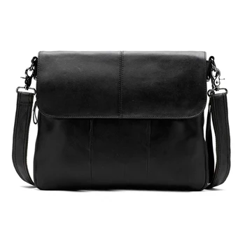 

LJL-Mva Leather Men's Bag Business Flip Shoulder Bag Leather Crossbody Bag Fashion Handbag Briefcase