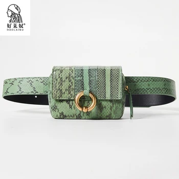

Serpentine Design Waist Bags Women Leather Belt Bag Waist Pack High Quality Travel Wallets Fanny Pack Ladies Phone Pouch Bum Bag