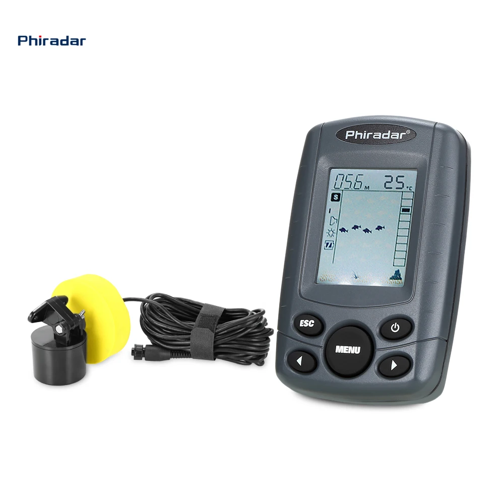 

Phiradar FF108A Portable Professional Fish Finder Wired Sonar Sensor Fish Finder Underwater Fishing Finder Tool With LCD Display