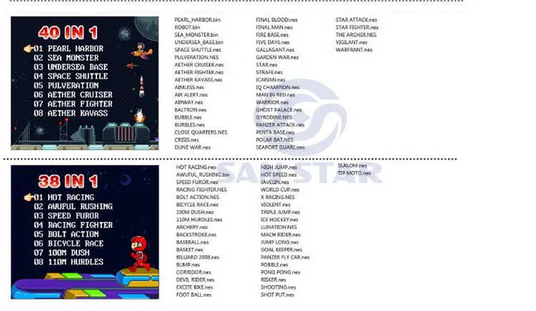 2P mini arcade toy game list 2 