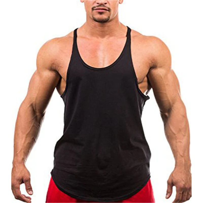 Men's Sport Compression Bodybuilding Gym Loose Fit Muscle Cut Stringer Tank Tops