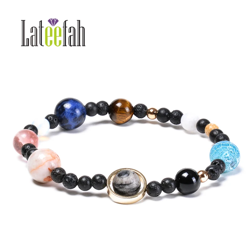 

Lateelah Fashion Jeweyle Color Stone Bracelet Natural Stone Bracelet Charm Stone Bracelet Round Bead for Women