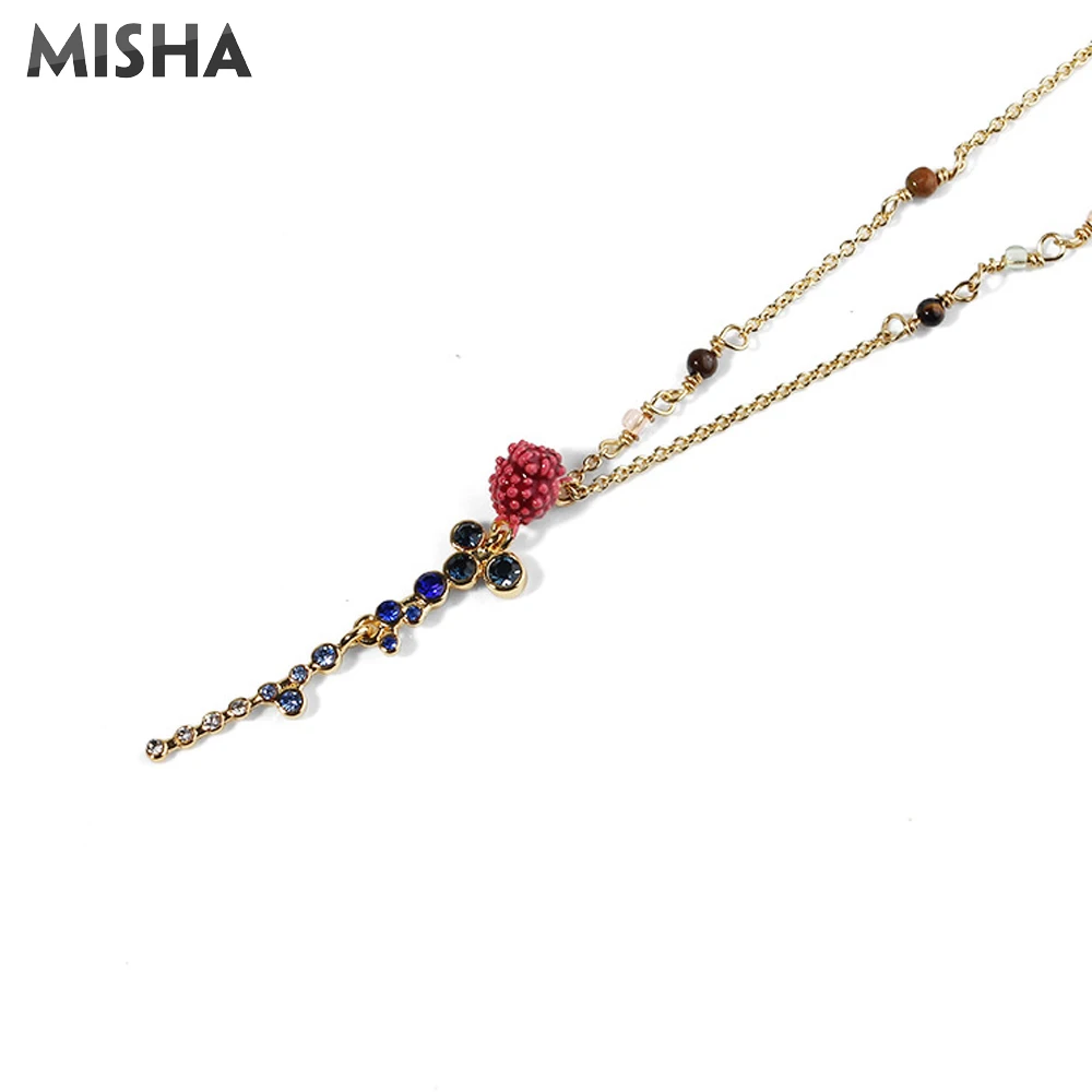 MISHA модное ожерелье для женщин, амулеты в форме цветка, высокое качество, эмалированная глазурь, ювелирные изделия для девушек, вечерние, свадебный подарок 1056