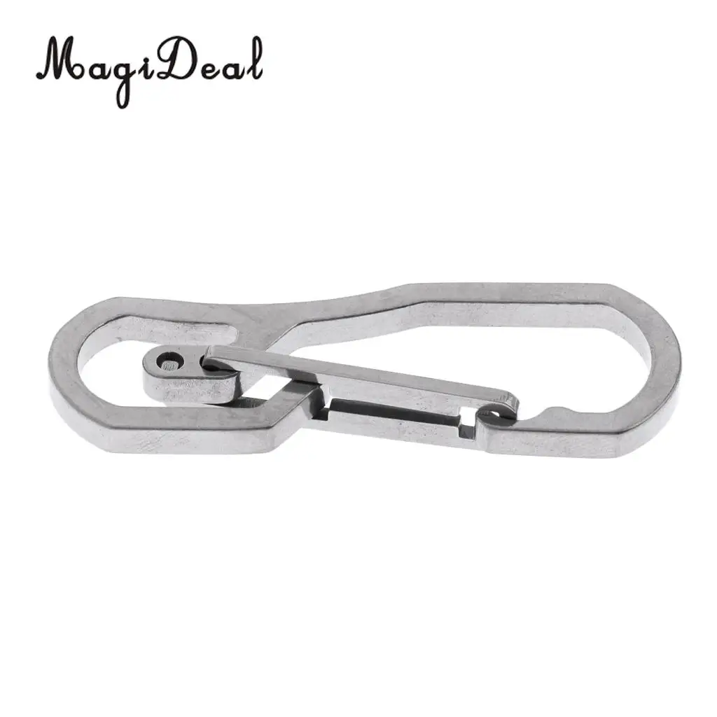 MagiDeal Multi-Function 1Pc Stainless Steel Key Chain Carabiner Hook Outdoor Tools for Hiking Camping Travel Sport Silver/Black