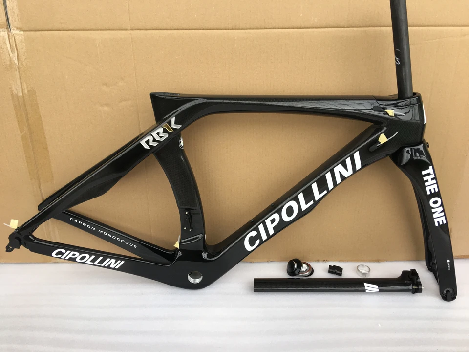 Flash Deal 2019 Carbon Road Frame Cipollini RB1K bike frame THE ONE Shiny black white RB1000 T1100 carbon fiber road bicycle frameset 0