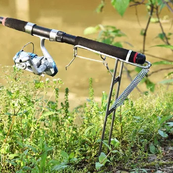 

Stainless Fishing Rod Holder Rack with Automatic Tip-Up Hook Setter Double Spring YA88