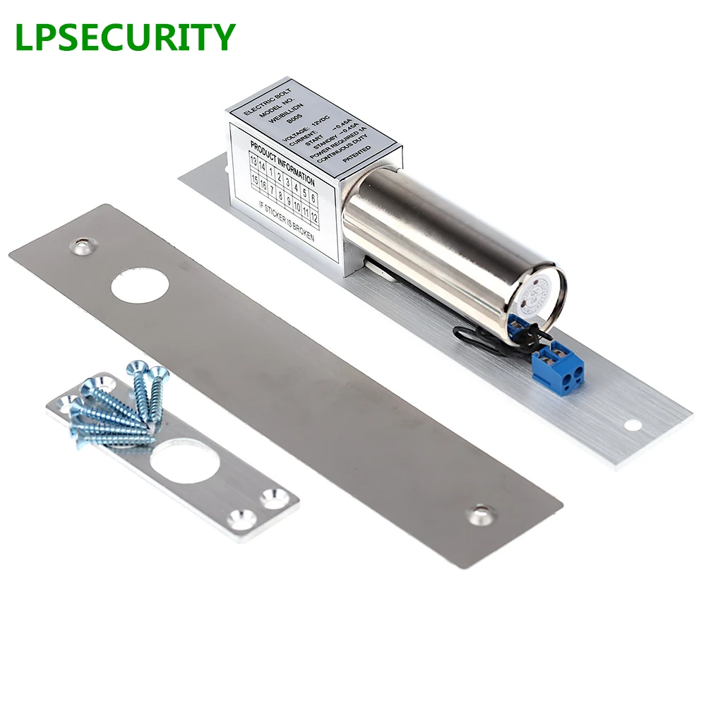 

LPSECURITY Fail Safe normal temp 2 Lines Electric Drop Bolt Lock deadbolt for Gate Door RFID Access Control system