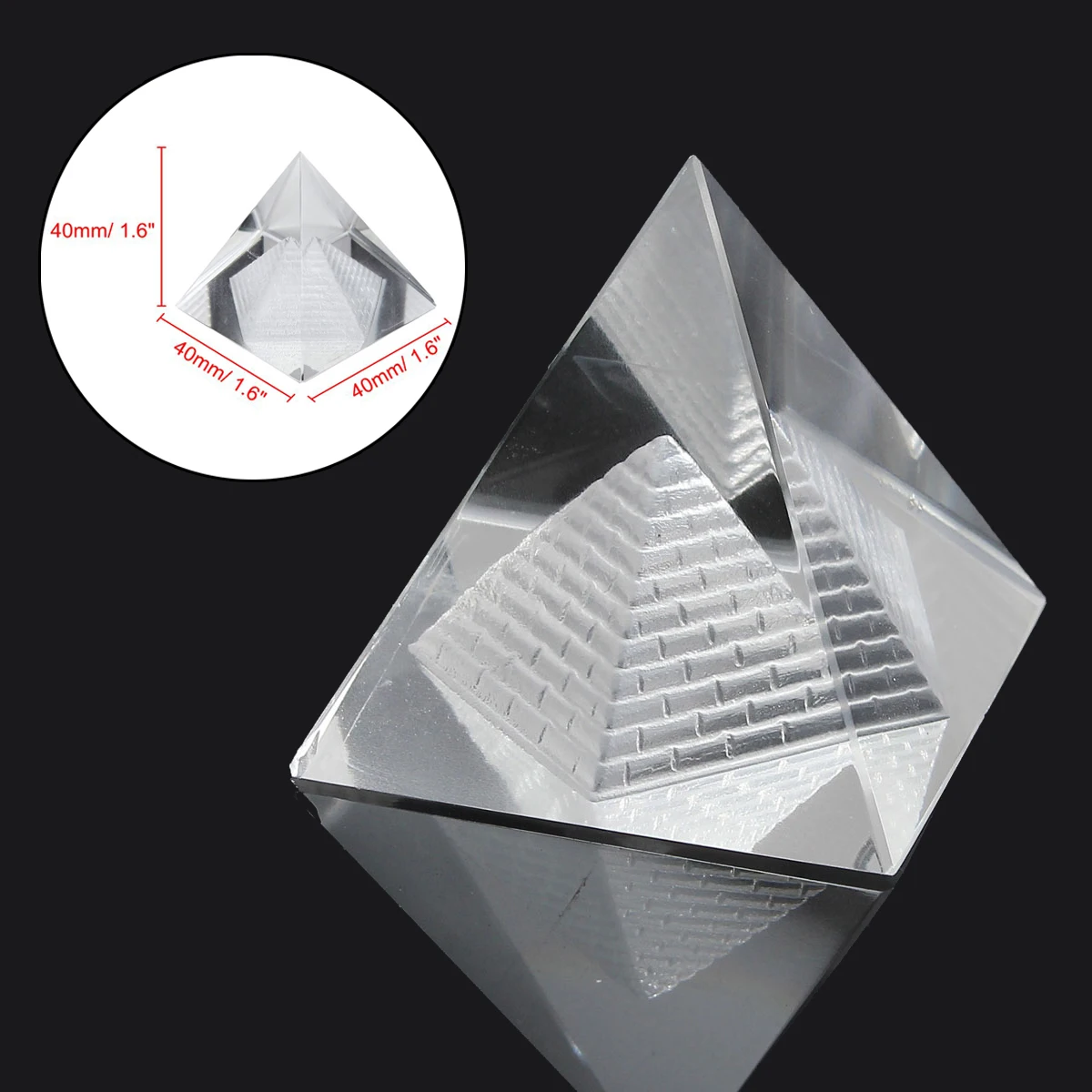 

1PCS Egypt Egyptian Natural Crystal Clear Quartz Pyramid Home Desk Decor Gift Living Room Decoration Transparent Ornament Craft