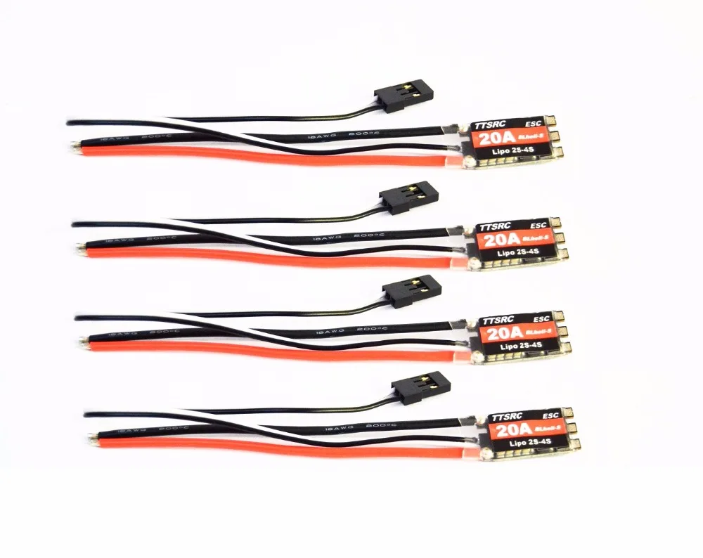 

Hot FVT TTSRC 20A-S ESC BLHeli_S OPTO 2-4S Supports Mulitshot OneShot125 Oneshot forMulticopter Spare Parts