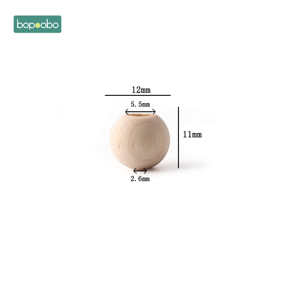 Bopoobo 25 шт. 12 мм новые деревянные бусины двух размеров деревянные бусины для прорезывания зубов детские принадлежности для кормления соски цепи аксессуары