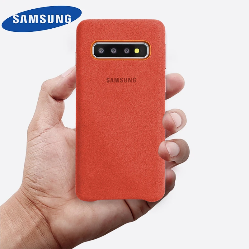 100% Оригинальный чехол для Samsung S10 кожаный премиум класса Galaxy Plus + S10E из замши с