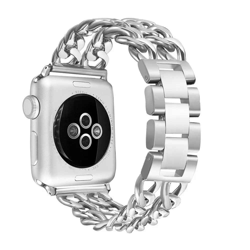 Ремешок с пряжкой для Apple Watch Band Series 6/5/4/3/2/SE стальной ковбойский звеньевой браслет