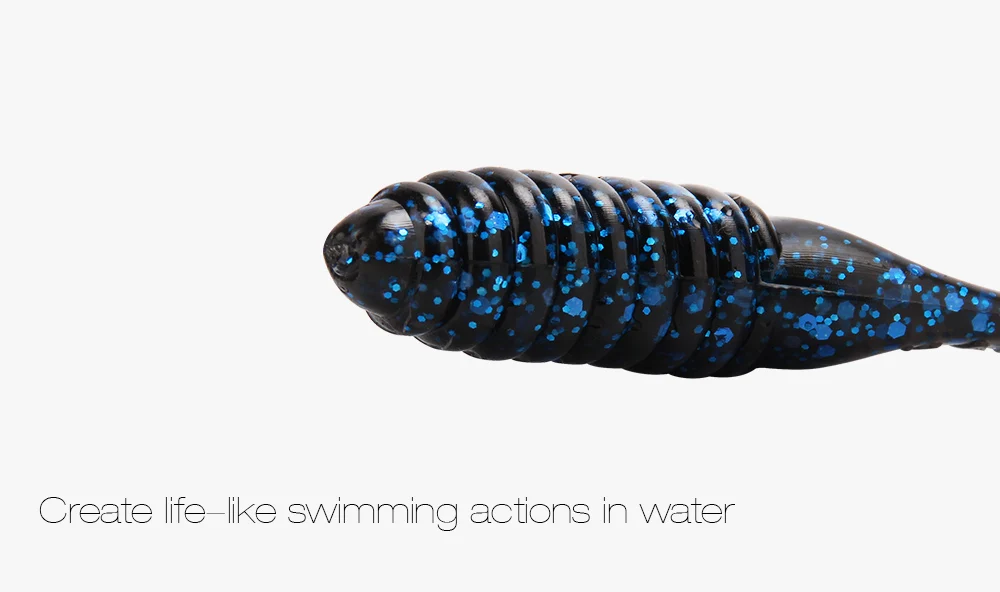 New 10 Pcs 45mm 0.9g,80mm 5.3g Silicone Double Tails Worms Fishing Lures Soft Bait Sea River Lake Carp, Pike, Bass Fishing  (3)