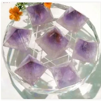

Seven array of natural amethyst pyramid Decoration
