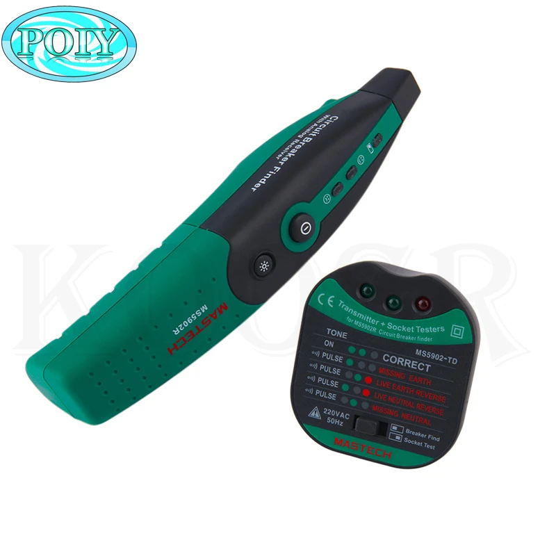 

MASTECH MS5902 Automatic Circuit Breaker Finder Fuse Socket Tester European specification AC 220V/110V with Flashlight