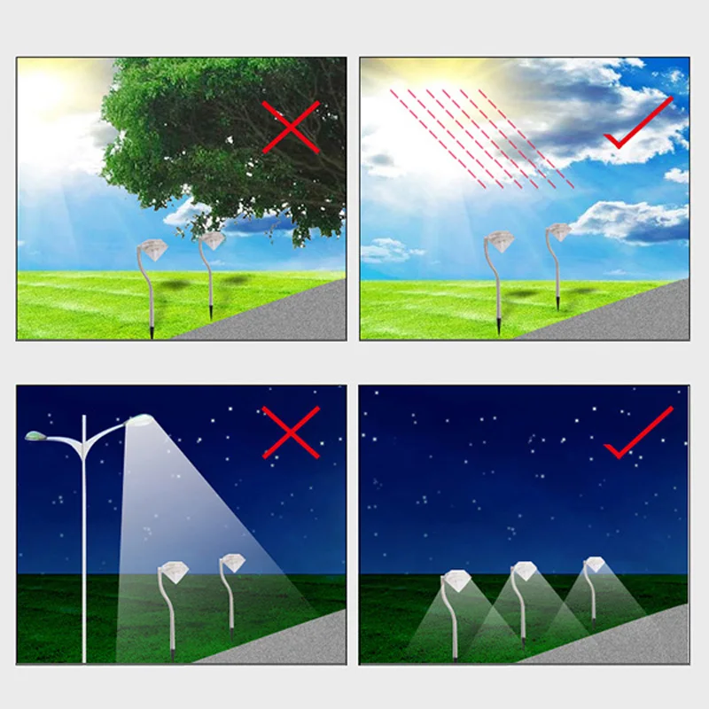 4pcslot RGB Solar Power Lawn Lights Outdoor Garden Lights Landscape Led Soar Lamp Pathway Lighting for Patio Stainless Steel  (16)