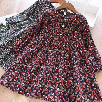 

girl cotton print dresses 2019 autumn Long sleeve kids princess dress fashion high-grade girls clothing wholesale