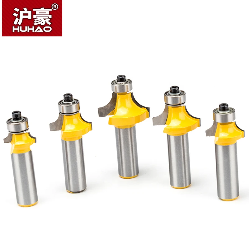  HUHAO 1 set Round-Over Router Bits for Wood 2 Flute Endmill With Bearing Milling Cutter Woodworking