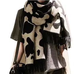 Новый бренд шарф Для женщин шерстяные Шарфы для женщин основы Одеяла мягкая смесь кашемира Зимний шарф Леопард шаль